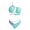 Sancha The Brand Women's Pink / Purple / Green Filum Velvet Bikini In Pink/purple/green