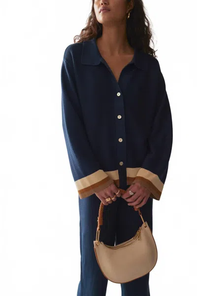 Sancia Abigail Knit Shirt In Navy In Blue