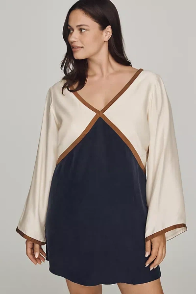 Sancia Alba Long-sleeve Mini Dress In Blue