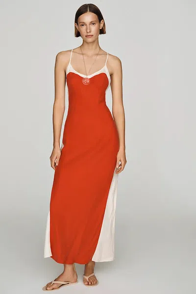 Sancia Anita Slim Maxi Dress In Orange