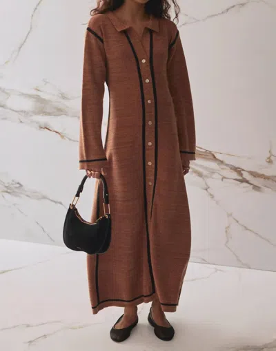 Sancia Autumn Knit Dress In Willow In Brown