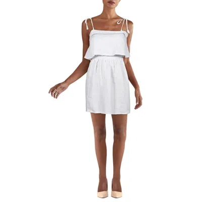 Sancia Cap Ferrat Womens Embroidered Cut-out Fit & Flare Dress In White