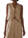 Sancia Drita Tie-front Vest In Dew In Nude