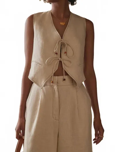Sancia Drita Tie-front Vest In Dew In Nude