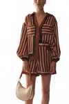 Sancia Faye Top In Cherrywood Stripe In Brown