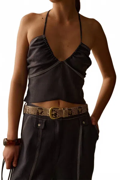Sancia Halter Neck Makena Top In Caribbean In Black