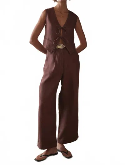 Sancia Jelani Pant In Cinnamon In Burgundy