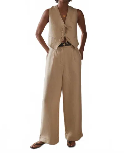 Sancia Jelani Wide Leg Pants In Natural In Brown