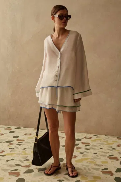 Sancia Leona V Neck Shirt In White