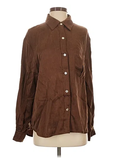 Pre-owned Sancia Long Sleeve Button Down Shirt In Brown