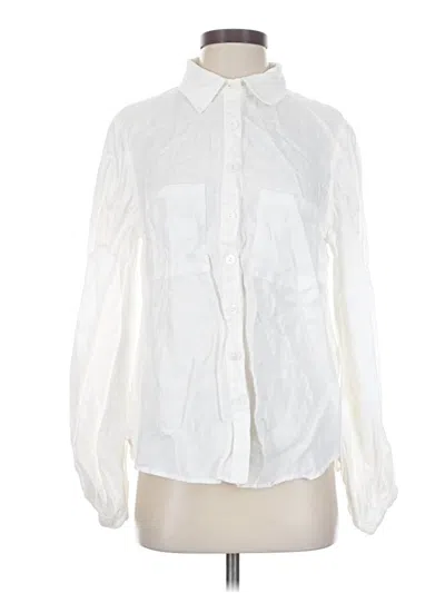 Pre-owned Sancia Long Sleeve Button Down Shirt In White