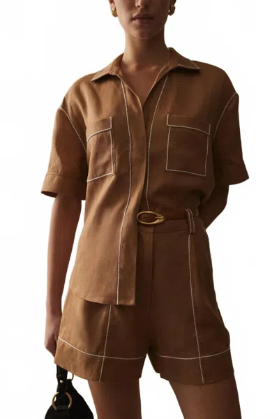 Sancia Lydian Collared Shirt In Honey In Brown