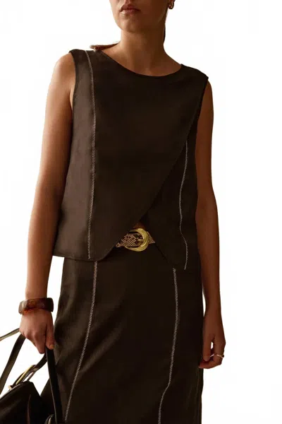 Sancia Nancy Tank Top In Black In Brown