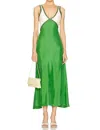 SANCIA NAOMI DRESS IN BOTTLE GREEN