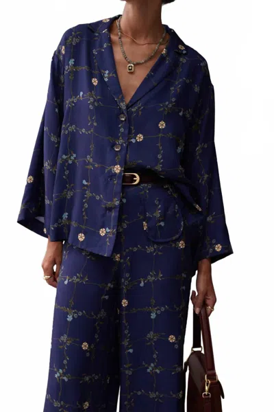 Sancia Sabine Shirt In Xochi Vine In Blue