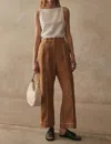Sancia Bentley High Rise Trouser Pants In Brown In Brown