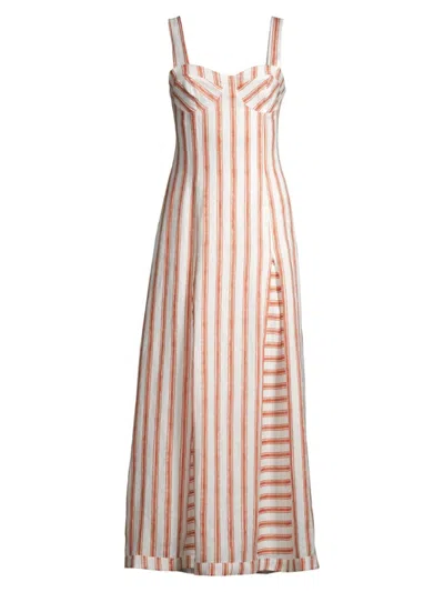 Sancia Women's Dorit Striped Linen Maxi Dress In Jeane Stripe