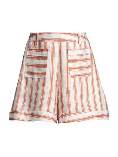 Sancia Women's Ludo Striped Linen Wide-leg Shorts In Jeane Stripe