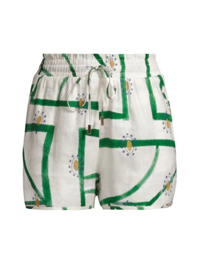 Sancia Women's Pallas Abstract Linen-blend Shorts