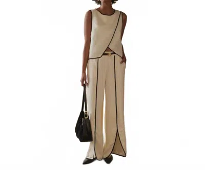 Sancia Xanthe Petal Hemmed Pants In Sea Salt In Neutral