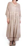 Sanctamuerte Button Up Caftan In Sand In Gray