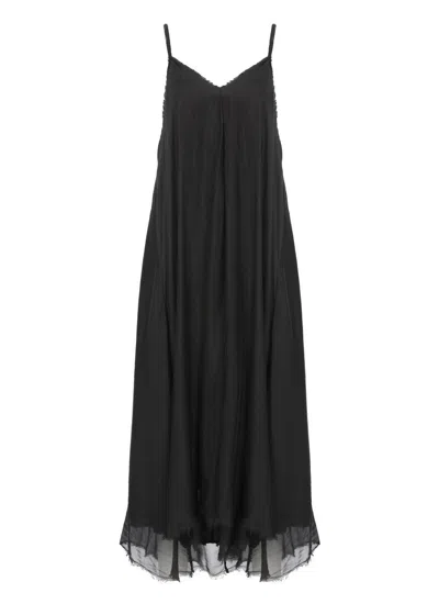 Sanctamuerte Black Viscose And Silk Dress