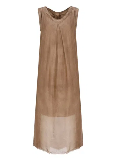 Sanctamuerte Brown Viscose And Silk Dress