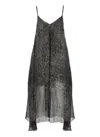 Sanctamuerte Grey Viscose And Silk Dress In Grey