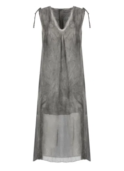 Sanctamuerte Grey Viscose And Silk Dress