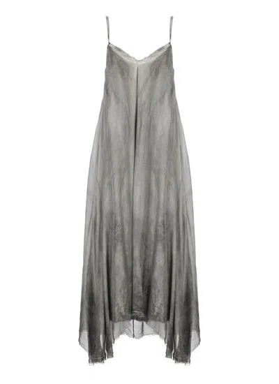 Sanctamuerte Grey Viscose And Silk Dress