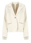 Sanctamuerte Ivory Cotton Blend Jacket In Beige