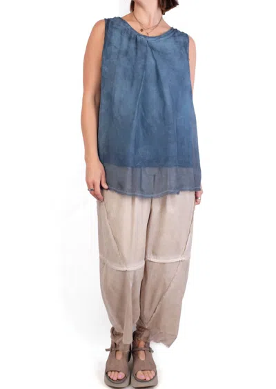 SANCTAMUERTE LAYERED TANK TOP IN BLUE