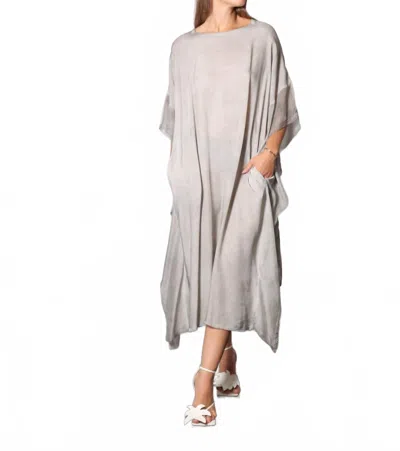 Sanctamuerte Maxi Insert Dress In Grey Shadow In Gray