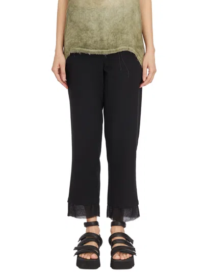 Sanctamuerte Pantaloni Dritto In Cotone Operato In Black