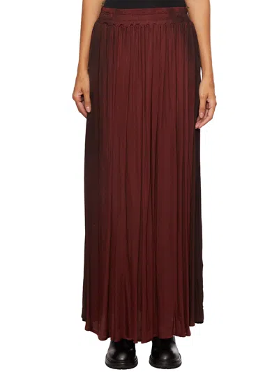 Sanctamuerte Satin Long Skirt In Red