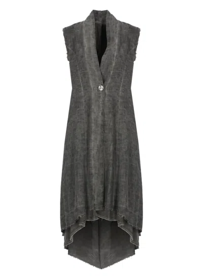 Sanctamuerte Grey Linen And Cotton Vest
