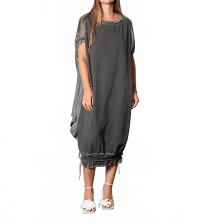 Sanctamuerte Sweatshirt Midi Dress In Anthracite In Black