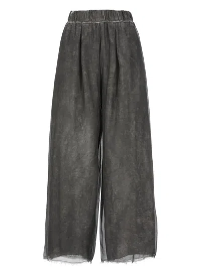 Sanctamuerte Grey Palazzo Pants In Black