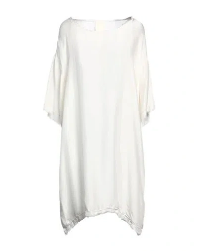 Sanctamuerte Woman Midi Dress Ivory Size M/l Viscose, Silk In White