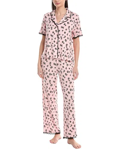 Sanctuary 2pc Notch Top & Pant Set In Pink