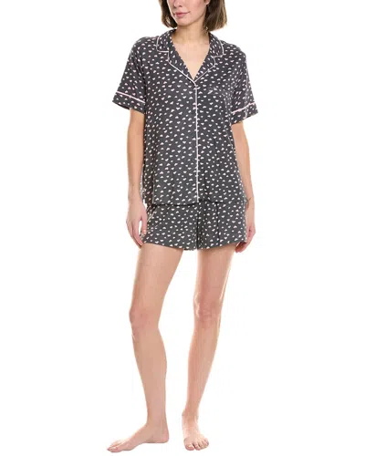 Sanctuary 2pc Sleepshirt & Short Set In Black