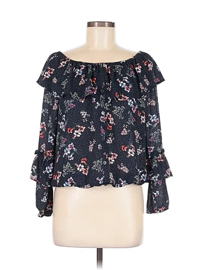 Pre-owned Sanctuary 3/4 Sleeve Blouse In Black