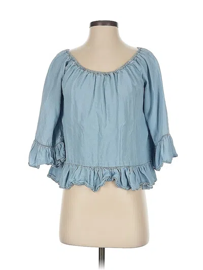 Pre-owned Sanctuary 3/4 Sleeve Blouse In Blue