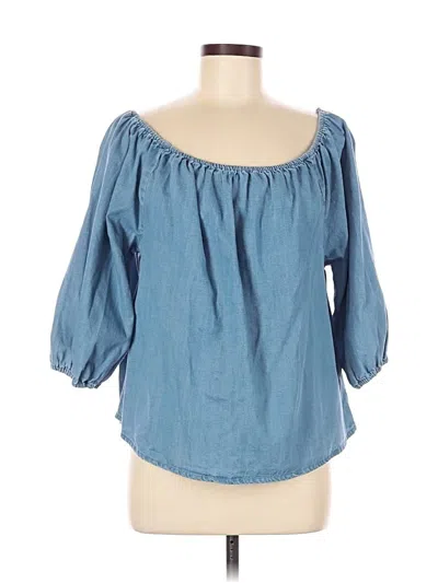 Pre-owned Sanctuary 3/4 Sleeve Blouse In Blue