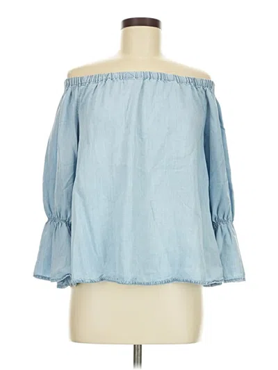 Pre-owned Sanctuary 3/4 Sleeve Blouse In Blue