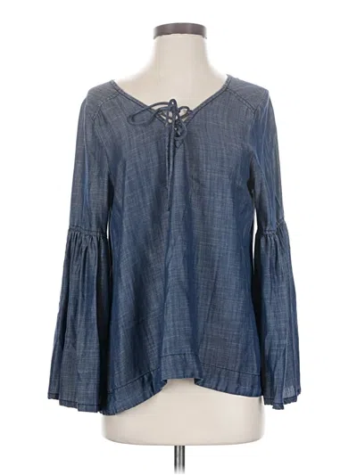 Pre-owned Sanctuary 3/4 Sleeve Blouse In Blue