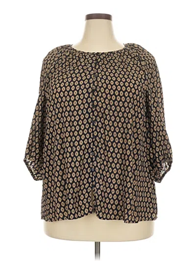 Pre-owned Sanctuary 3/4 Sleeve Blouse In Brown