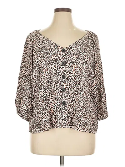 Pre-owned Sanctuary 3/4 Sleeve Blouse In Brown