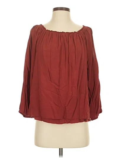 Pre-owned Sanctuary 3/4 Sleeve Blouse In Burgundy