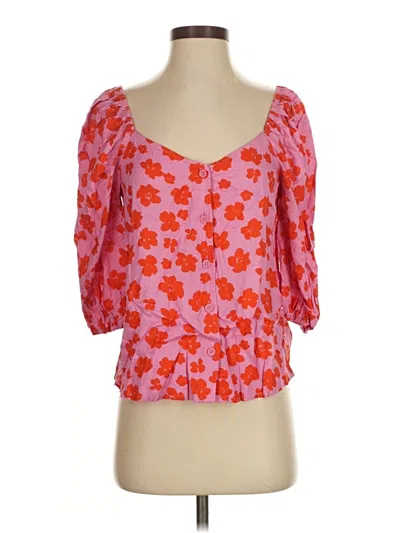 Pre-owned Sanctuary 3/4 Sleeve Blouse In Pink